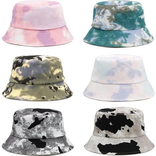 2021 Luxury Hip-Hop Women Men Bucket Hat Tie-Dye Fishing Hat Cotton Street Sun Fisherman Cap Panama