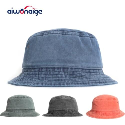 2020 NEW bucket hat gorras woman Solid color panama cap cube hat fisherman hats white black hat Unisex denim panama