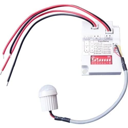 12V 24V PIR Motion Sensor Switch IR Infrared Human Induction Time Delay Relay Switch Corridor LED Light Timer Switch