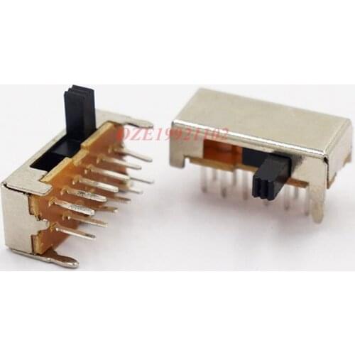 20PCS 12Pins 4 Positions Horizontal Type Slide Switch 2P4T DC5V 0.3A Toggle Switch For Electronic Toys / Sound Equipment