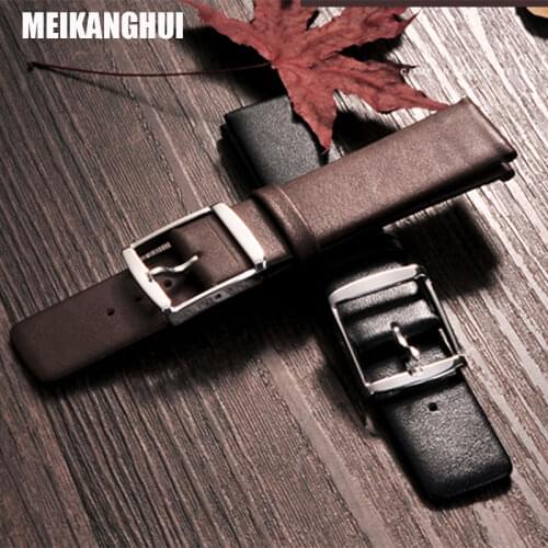 MEIKANGHUI Black Brown Watchband For Tissot genuine leather dw watch band 18mm 20mm 22mm Accessories Watch Strap