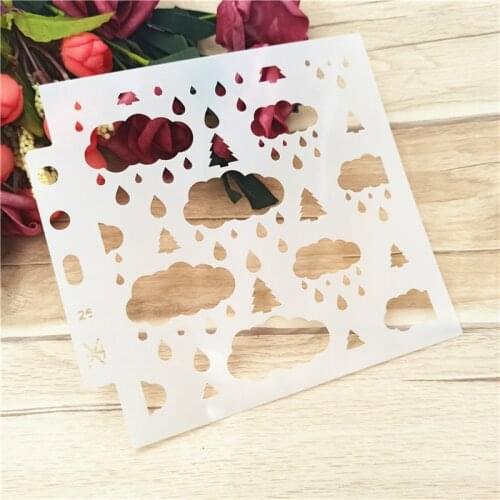 Manual Painting Template Of Rain Cloud Hollow Spray Masked Version Spray Pattern Drawing Masked Hollow Template Lace Ruler Cards