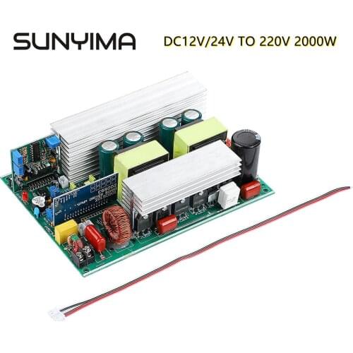SUNYIMA 2000W DC12V/24V TO 220V Pure Sine Wave Solar Inverter Energy Converter Core Transformer Just Connect The Battery
