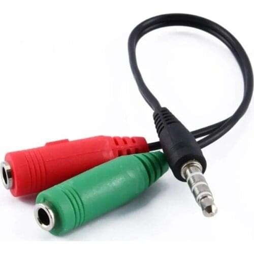 POWERMASTER PM-2697 3.5 MM STEREO MALE HEADPHONE 3 STRIPE + 2 X STEREO FEMALE MICROPHONE SPEAKER MULTIPLEXER CABLE