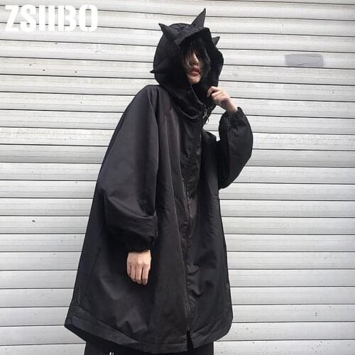 Harajuku Streetwear Korean Black Jacket Turtleneck Zipper fashion Women Thick Jackets Loose BF Vintage Casual Coats Oversized