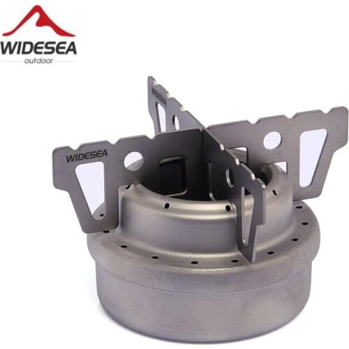 Widesea Mini Titanium Camping Alcohol Stove Outdoor Camping Cooking Picnic Liquid Spirit Burner Rack Combo set Cross stand