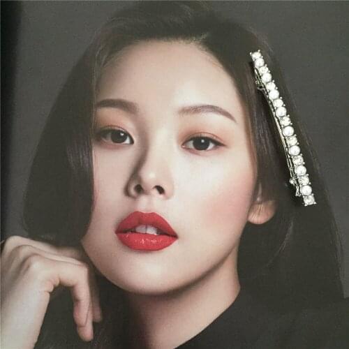 Fashion Delicate Pearl Clear Stone Silver Color Plating Hair Clip For Women Elegant Design Hair Accessories