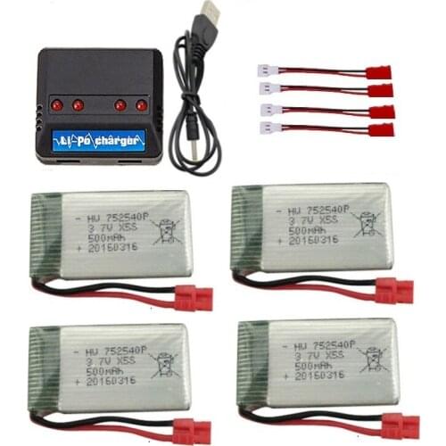 YUKALA 3.7V 500mAh Battery/ USB Charger for X5 X5C X5S X5SW X5HW X5HC X5UC X5UW RC Drone Quadcopter Spare Bettery Parts 3