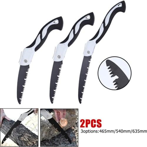 2Pcs 465-635mm Folding Wood Cutting Saw Multifunctional Garden Pruning Hand Saw Woodworking Cutter Tools