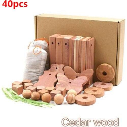 Dropship 20/40Pcs Cedar Wood Block Cedar Wood Ring Wood Round Piece Wardrobe Natural Pure Insect Repellent Moth Mildew Proofing