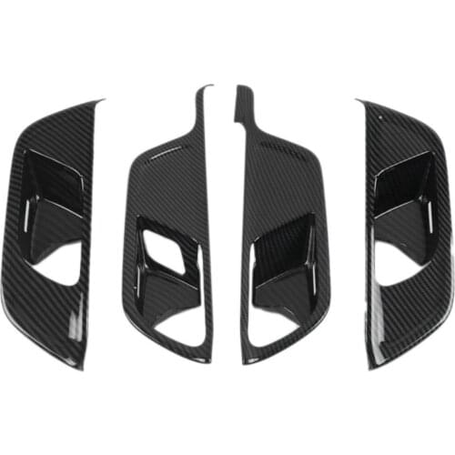 4Pcs Carbon Fiber Interior Door Handle Bowl Cover Trim for Mercedes Benz GLA Class H247 2020-2021 Decoration Stickers