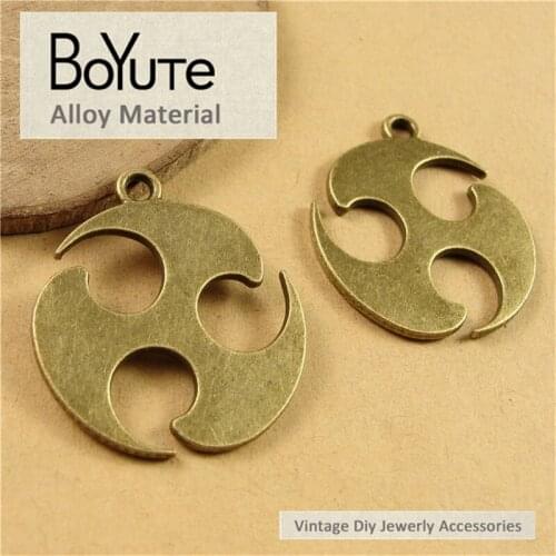 BoYuTe (30 Pieces/Lot) 29*33MM Antique Bronze Plated Metal Pendant Whirlwind Charms Diy Materials Jewelry Findings Accessories