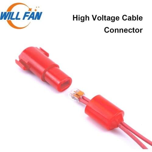 Will Fan High Voltage Connector For Co2 Laser Tube and Power Supply Cable Silicon Rubber Case For Laser Engraving Machine