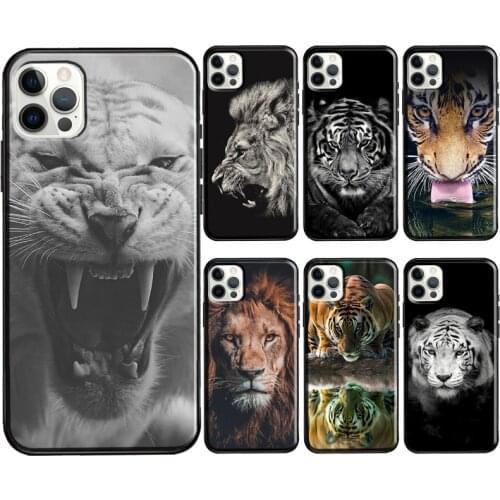 Animals Lion tiger Roar Case For iPhone X XR XS Max 7 8 Plus SE 2020 12 Mini 11 Pro Max Soft Phone Cover Coque