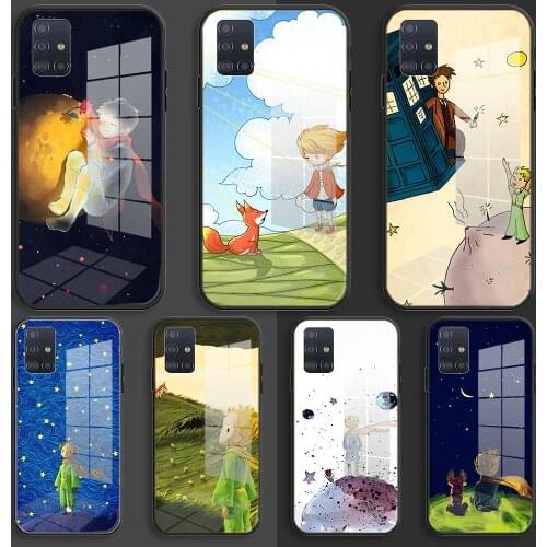 Little prince and the stars Soft Silicone Glass Case For Samsung Galaxy A10 A20 A30 A40 A50 A70 A31 A51 A71 Balck Cover