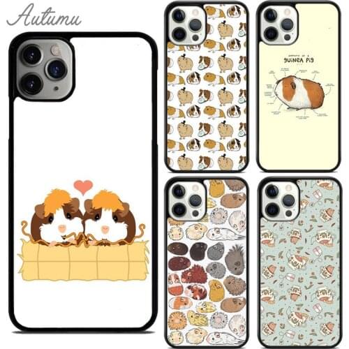 Funny Guinea Pig Pattern Phone Case for iPhone 11 12 Pro Max mini X XR XS SE 2020 5 6S 7 8 Plus Samsung Galaxy S8 S9 S10 Cover