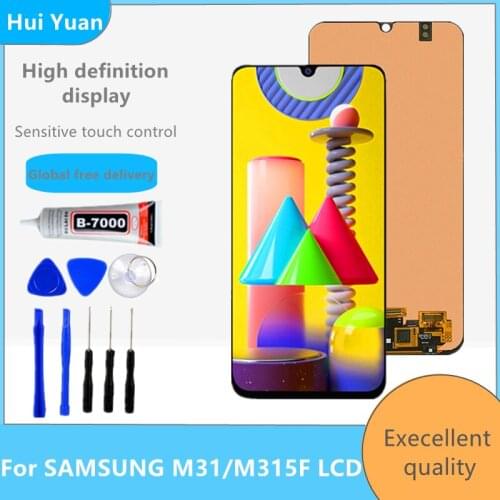 Original 6.4'' Display For Samsung Galaxy M31 M315 SM-M315F SM-M315F/DS LCD Display Touch Screen Digitizer Assembly Super AMOLED