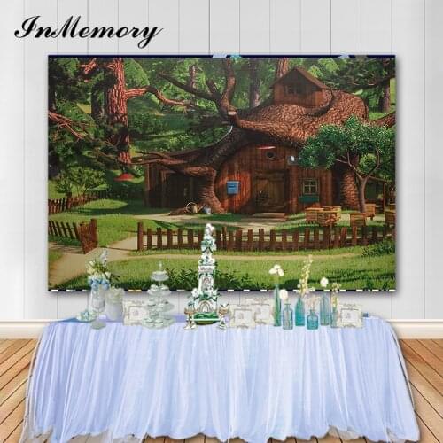 Inmemory Jungle House Children Birthday Party Backdrops Little Girl Bear Baby Shower Photo Background Newborn Photography Props
