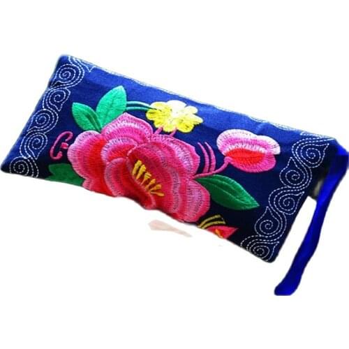 The characteristics double-sided embroidery hand bag bag folk style cotton fabric