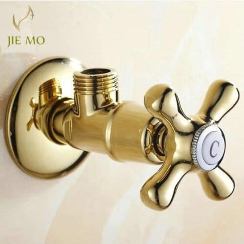 Golden New 1/2"malex 1/2" male Brass Bathroom Angle Stop Valve Antique finish Filling valves bathroom part 5 color JM126