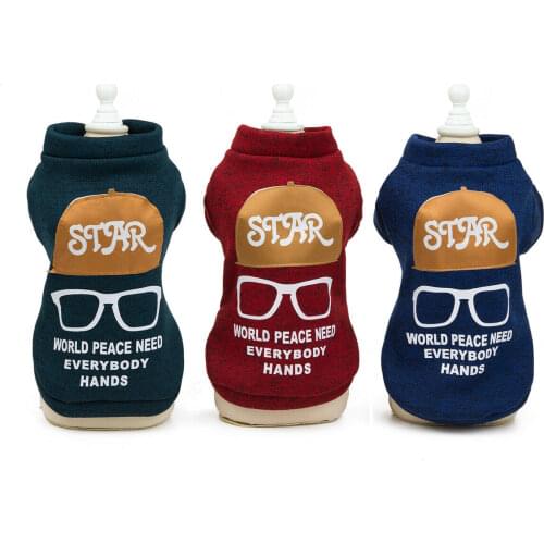 Puppy Coat Jacket Winter Warm Pet Dog Clothes Soft Cotton Outfit For Small Dogs Printed Three Color S-2XL