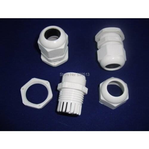 LOT OF 50PCS PG21 Waterproof Cable Connector Gland Dia. 13-18mm NYLON 66 94V-2 White color High quality