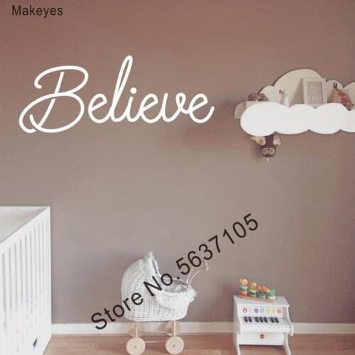Makeyes Believes Quote Wall Stickers Words Decor Wall Decor Vinyl Wall Decals Home Kids Room Bedroom Art Decoration Quotes Q180