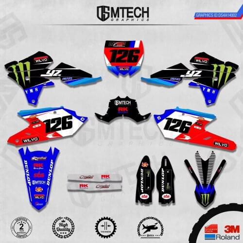 DSMTECH Customized Team Graphics Backgrounds Decals 3M Custom Stickers For 14-18 YZ250F 15-19 YZ250FX WRF250 14-17 YZ450F 002