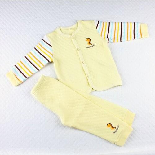 New 2 pieces Set Cotton Autumn Winter thickening Baby Clothing Set Suit Warm Tops Pants Infant Newborn Girl Boy Clothes Sets
