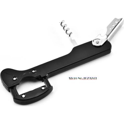 Hippocampal knife can opener,Black colour 3 in1 Stainless Steel beer opener,200pcs/lot