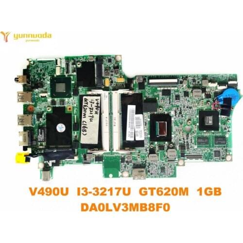 Original for Lenovo V490U laptop motherboard V490U I3-3217U GT620M 1GB DA0LV3MB8F0 tested good free shipping