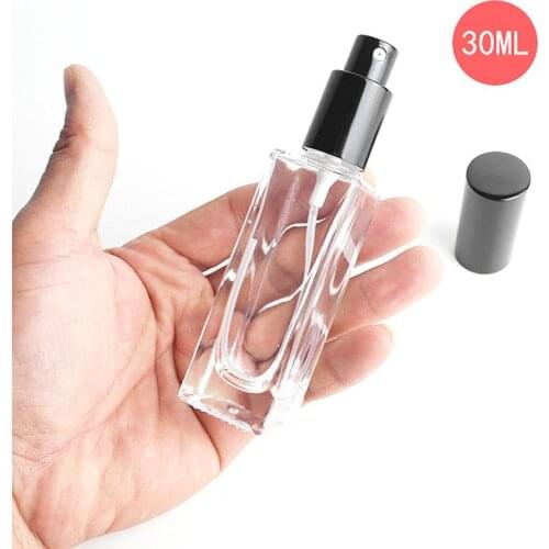 30/50ml Portable Clear Glass Refillable Perfume Atomizer Empty Spray Bottle Empty Cosmetic Container For Travel