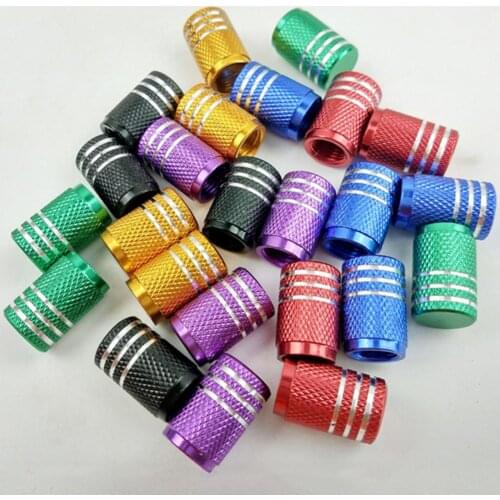 2020 6 Color 4Pcs Aluminum Alloy Car Truck Round Wheel Tire Valve Stem Cap Dust Cover Black/Red/Yellow/Green/Blue/Purple 4.0