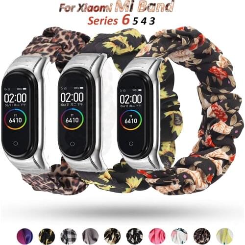 Scrunchies Solo Loop for Xiaomi Mi Band 6 5 4 3 Elastic Nylon Watch Band Bracelet for Miband 6 5 Wristband for Xiaomi Mi band 6