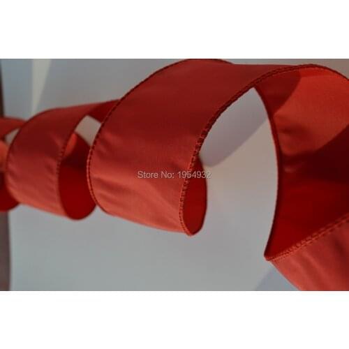 63mm 2.5" Chrismtas Red metallic gift packaging wired edge ribbon 10 Yard/lot China Red color Ribbon Christmas Present