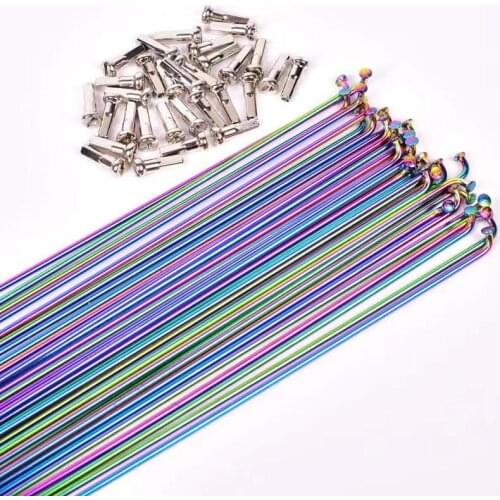2019 Bicycle spoke wire vacuum plating color spokes 26 27.5 29 inch wheel spokes spoke cap 12pcs/lot