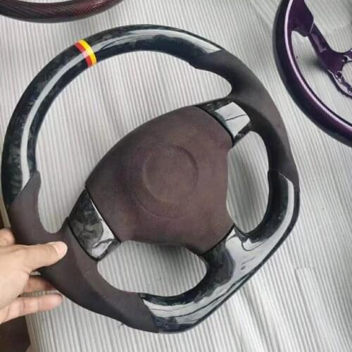 Cuatomized Real Carbon Fiber Sports Steering Wheel Alcantara Leather compatible for SUZUKI Jimny 2009-2013