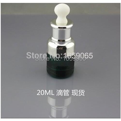 30ml dark green Amber glass Essential Oil dropper bottle w silver should Dispensing Container Reagent Liquid Pipette 50pcs/lot