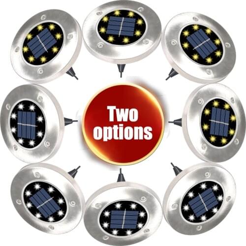 RZ Solar Light Outdoor 8pcs Waterproof 8 LED Solar Street Light Garden Decor Buried Stair Lamp Underground Decking Lampy Solarne