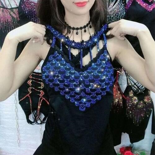 Diamond Camisole Womens Sexy Shiny Rhinestone Sling underwear Bohemian Beach Cami Vest SummerTee Top Party Sleeveless Tank Tops