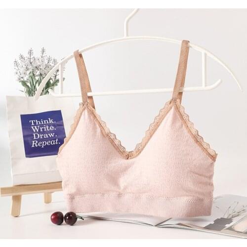 Women Lace Tube Top Crop Tops Active Bra Fitness Seamless Underwear Female Sexy Lingerie Camisole Sport Padded Bandeau Top Tank