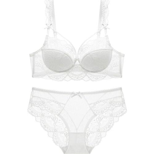 Womens sexy and charming thin cotton bra, womens lace-rim bra, gather up bra, comfortable and breathable bra set WT109