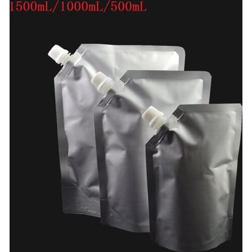 200pcs/lot 500/1000/1500ML Aluminum Foil Mylar Stand Up Spout Bag Fill Sauce Laundry detergent Bathing Dew Sauce Jelly Beverage