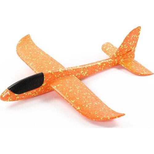 48cm DIY Hand Throw Lighting Up Flying Glider Plane Glow In The Dark Toys Foam Airplane Model LED Games Toys For Children