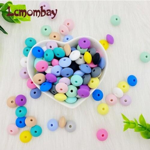 500pcs Pearl Lentil Silicone Beads Baby Teething Beads 12mm BPA-Free Food Grade Making Baby Oral Care Pacifier Chain Accessoris