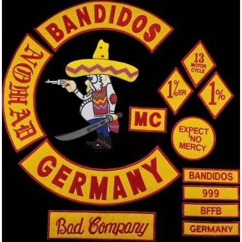 Bandidos MC Embroidered Patch Iron On Jacket Leather Vest Rider Punk Full Large Size Patch