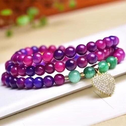 Natural Purple Sugilite Chalcedony Jades Stone Beads For Jewelry Making Bracelet Necklace