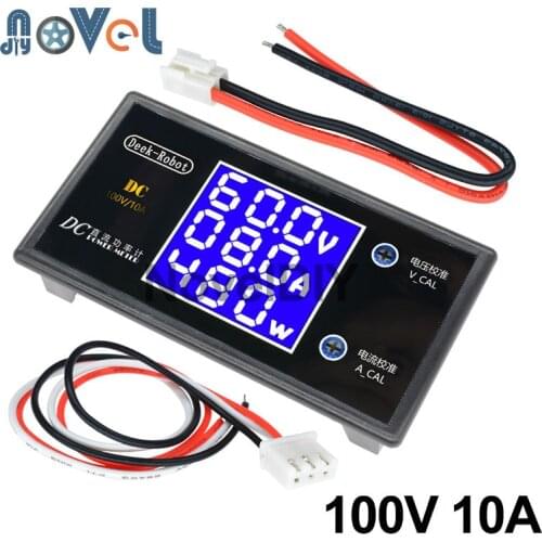 DC 0-100V 0-50V 5A 10A LCD Digital Voltmeter Ammeter Wattmeter Voltage Current Power Meter Volt Detector Tester 250W 1000W