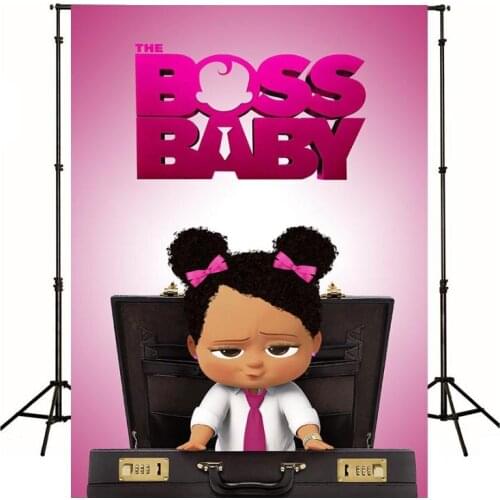 Customize Cartoon Baby Girl Boss Photography Background Live Backdrop Children Birthday Party Decoration Tapestry Photo Studio