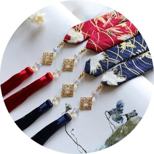 Chinese Clothing Ancient Costume Vintage Literature And Art Immortal Crane Men And Women Tassels Hair Band Hair Accessories